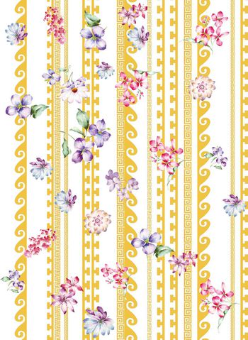 481359-时尚潮流中国纹花卉组合数码印花