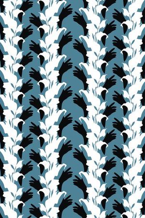 剪影  黑白印花华亿平台图片