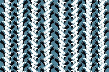 剪影  黑白印花华亿平台图片