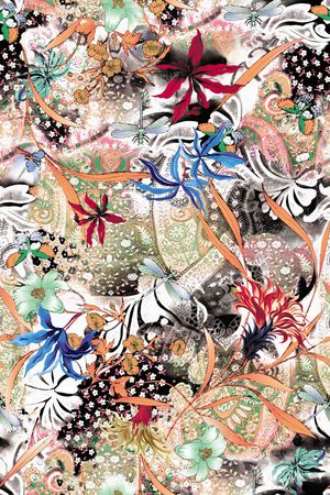 佩斯利花纹印花华亿平台图片