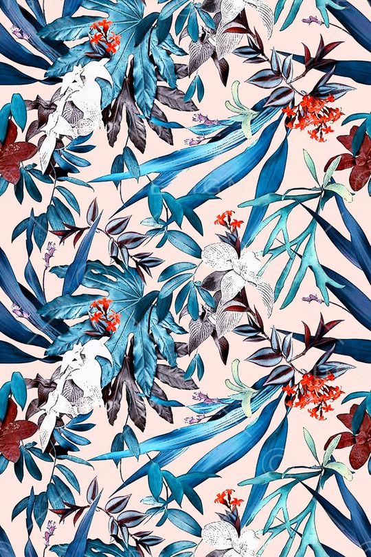 叶子蝴蝶花印花华亿平台图片