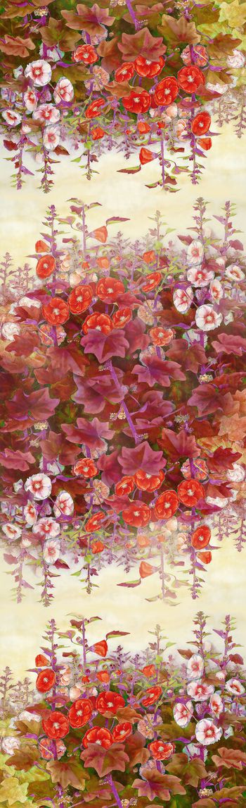 481554-国画芙蓉花丝巾