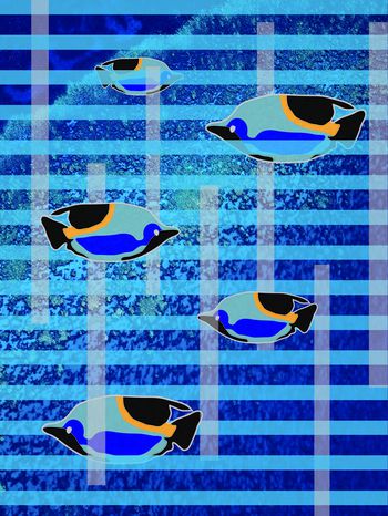 海洋元素印花华亿平台图片