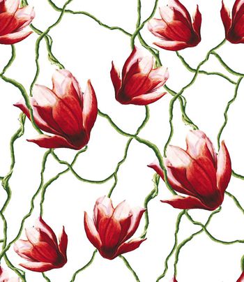 481626-欧美流行时尚手绘仙客来花卉印花