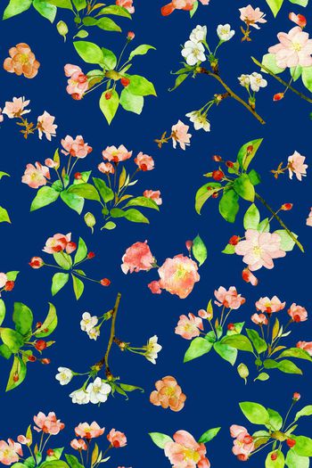 481759-手绘 清新 清爽 水彩花卉 桃花