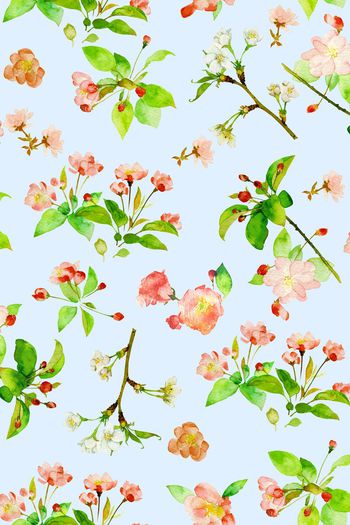 481760-手绘 清新 清爽 水彩花卉 桃花