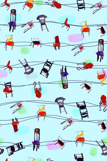 481771-个性 俏皮 水墨写意手绘椅子