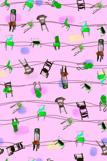 481772-个性 俏皮 水墨写意手绘椅子