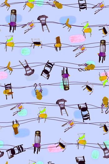 481773-个性 俏皮 水墨写意手绘椅子