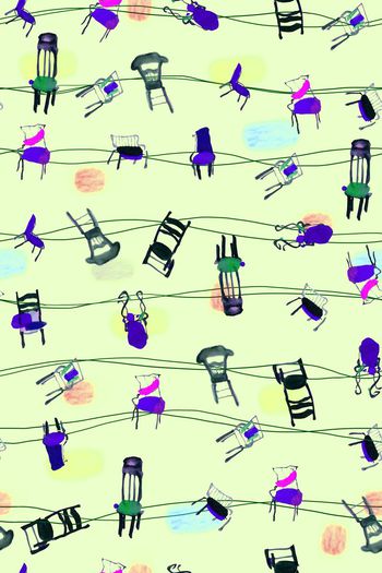 481774-个性 俏皮 水墨写意手绘椅子