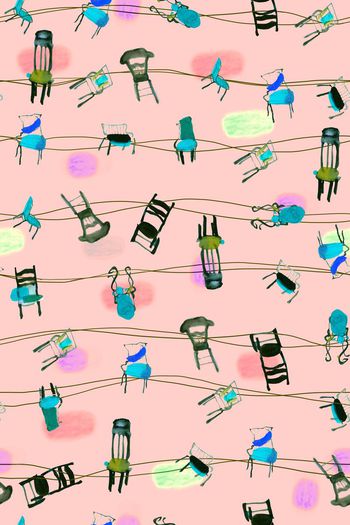 481775-个性 俏皮 水墨写意手绘椅子