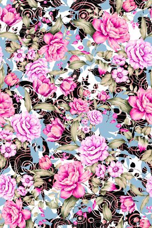 花卉印花华亿平台图片