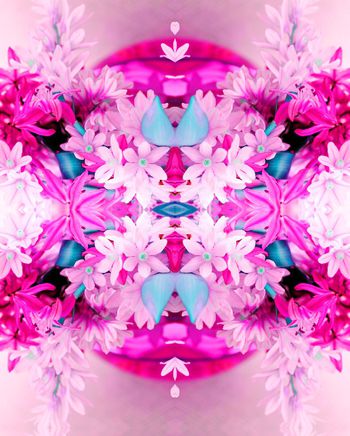 481882-欧美流行时尚左右对称花卉印花