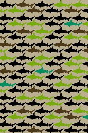 海洋鲨鱼印花华亿平台图片