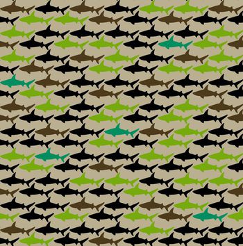 海洋鲨鱼印花华亿平台图片