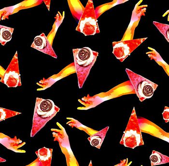 482194-时尚潮流手抢蛋糕花卉