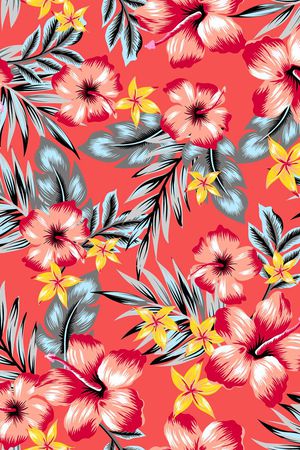夏威夷热带花印花华亿平台图片