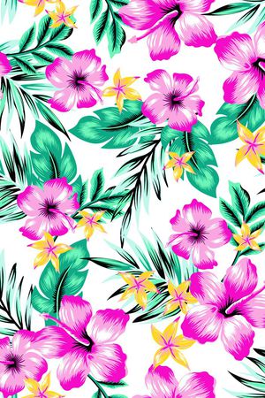 夏威夷热带花印花华亿平台图片
