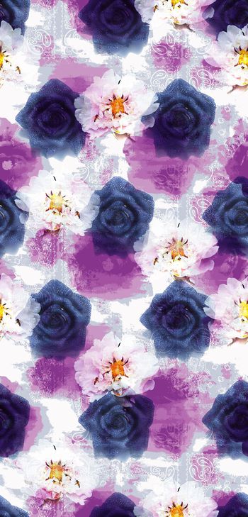 482362-佩斯利肌理底纹加白茶花组合华亿平台