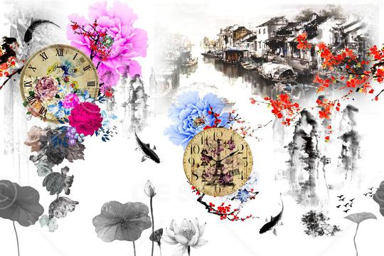 中国风印花华亿平台图片