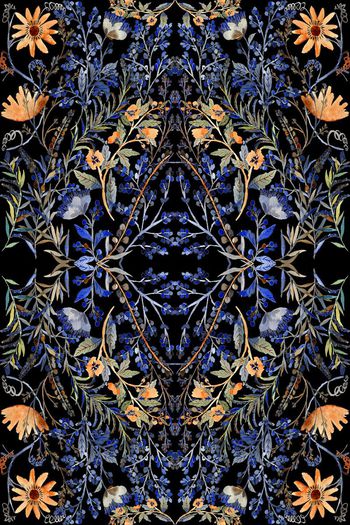 482456-民族 波西米亚 手绘花