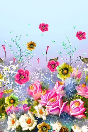 花卉印花华亿平台图片