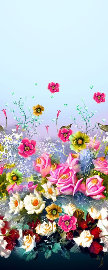 482484-手绘写实花 水彩花 定位花