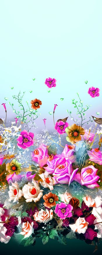 482486-手绘写实花 水彩花 定位花