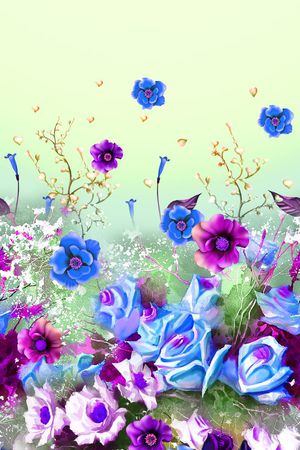 手绘写实印花华亿平台图片