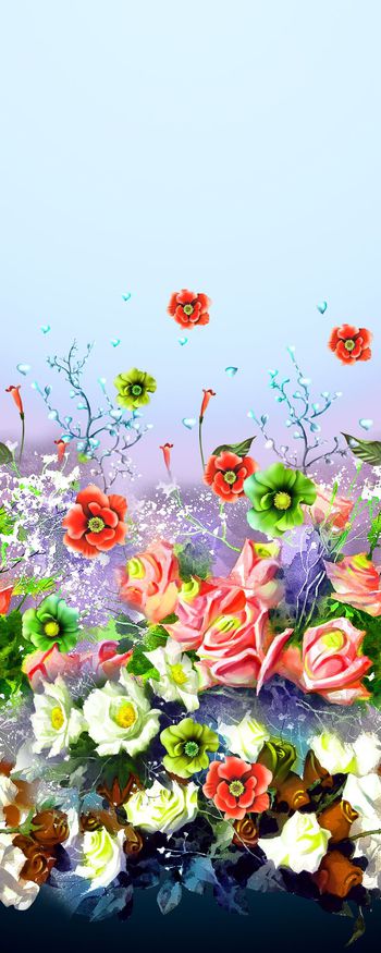 482488-手绘写实花 水彩花 定位花