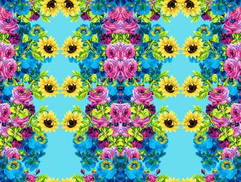 482509-欧美流行时尚手绘向日葵花卉印花