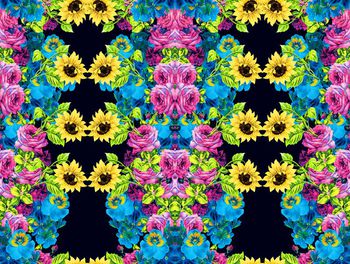 482510-欧美流行时尚手绘向日葵花卉印花