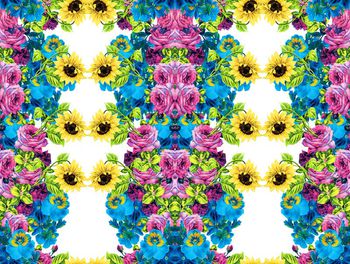 482511-欧美流行时尚手绘向日葵花卉印花