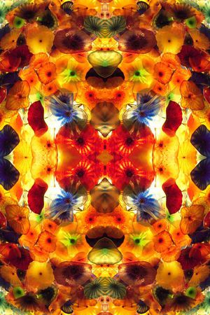 五颜六色的花朵印花华亿平台图片