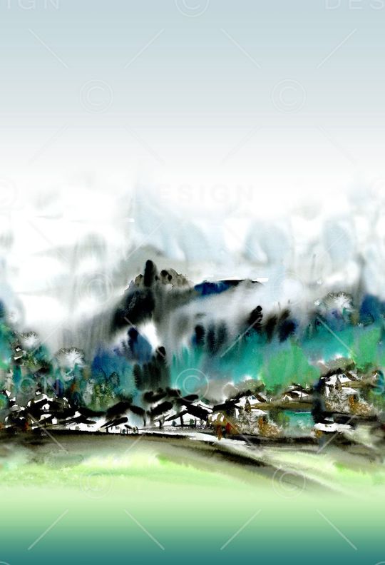 绿色调印花华亿平台图片