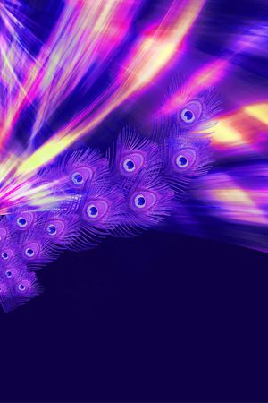 孔雀羽毛定位花印花华亿平台图片