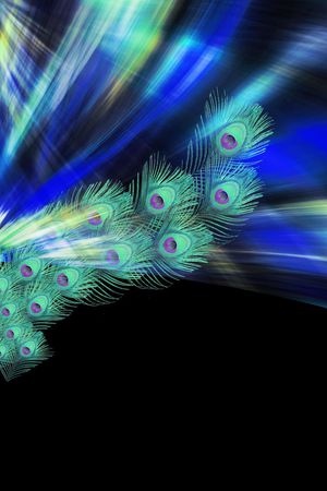 孔雀羽毛定位花印花华亿平台图片