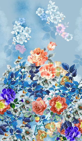 482969-手绘风格定向女装花卉 