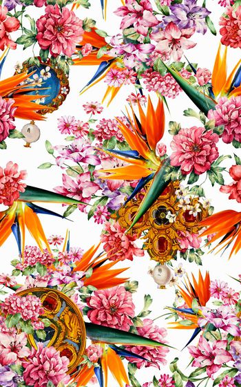 482994-欧式华丽天堂鸟鹤望兰花卉组合