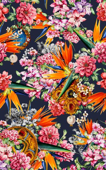 482998-欧式华丽天堂鸟鹤望兰花卉组合