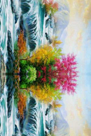 自然景观印花华亿平台图片