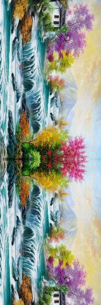 自然景观印花华亿平台图片