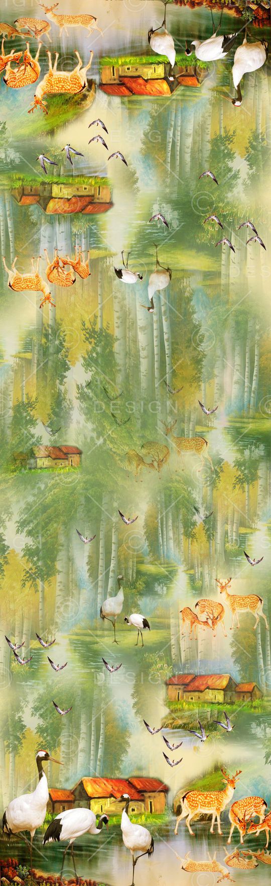 自然风景印花华亿平台图片