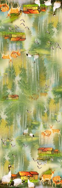 自然风景印花华亿平台图片