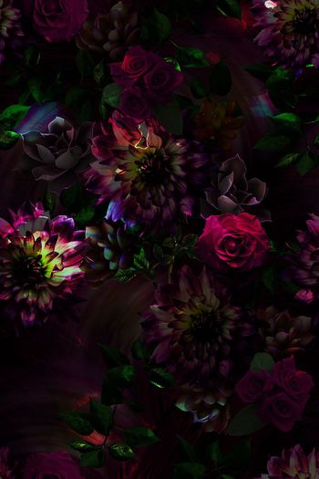 483198-原创时尚大牌秋冬花卉经典复古多肉玫