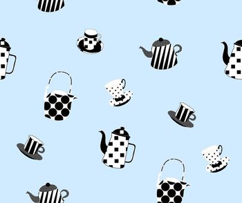 483224-餐具几何黑白波点图案