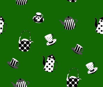 483225-餐具几何黑白波点图案