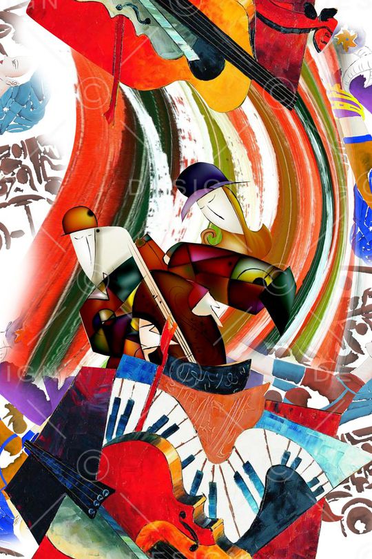 抽象色彩图案印花华亿平台图片