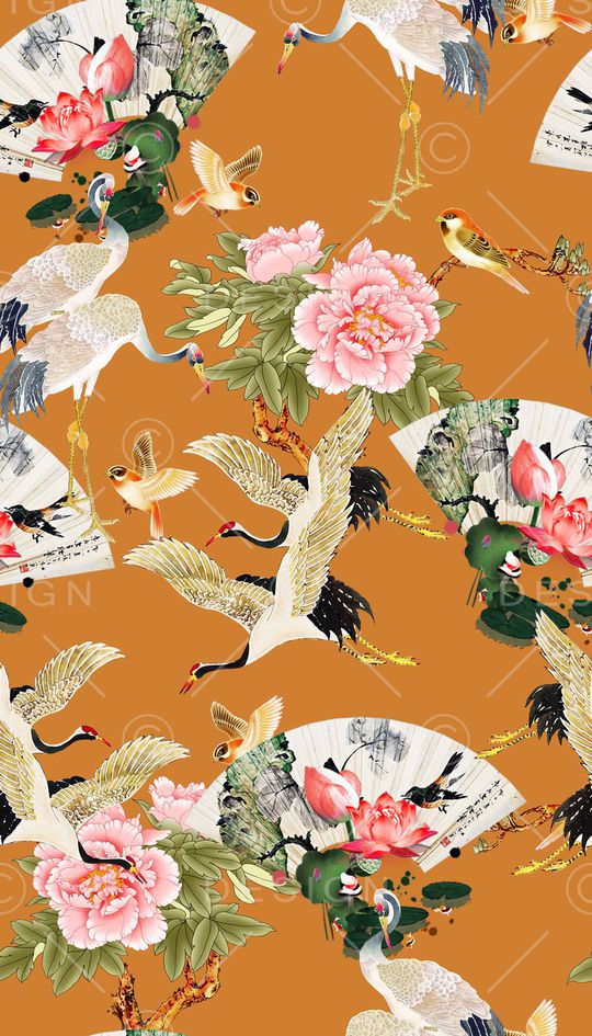 中国风印花华亿平台图片