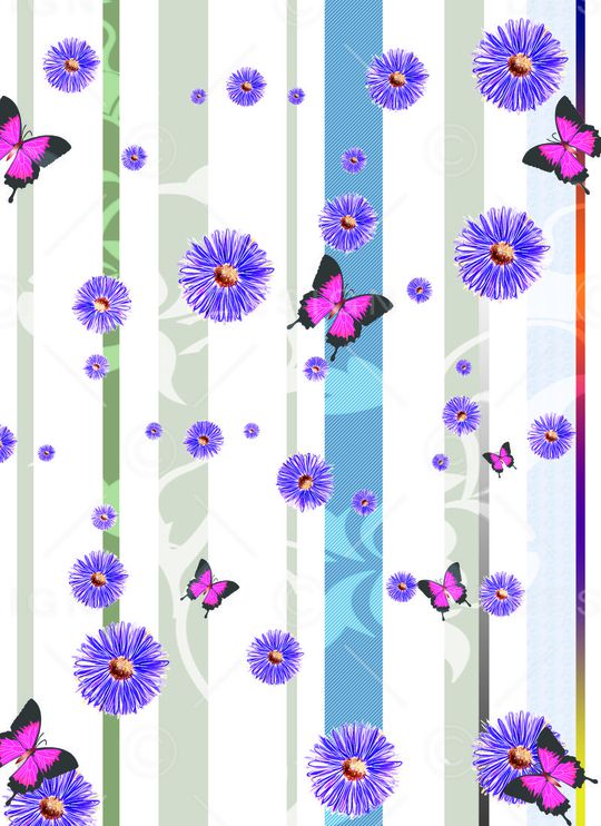 蝴蝶底纹印花华亿平台图片